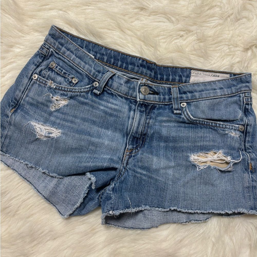 Rag and Bone Blue Denim Women’s Cut Off Jean shorts size 27